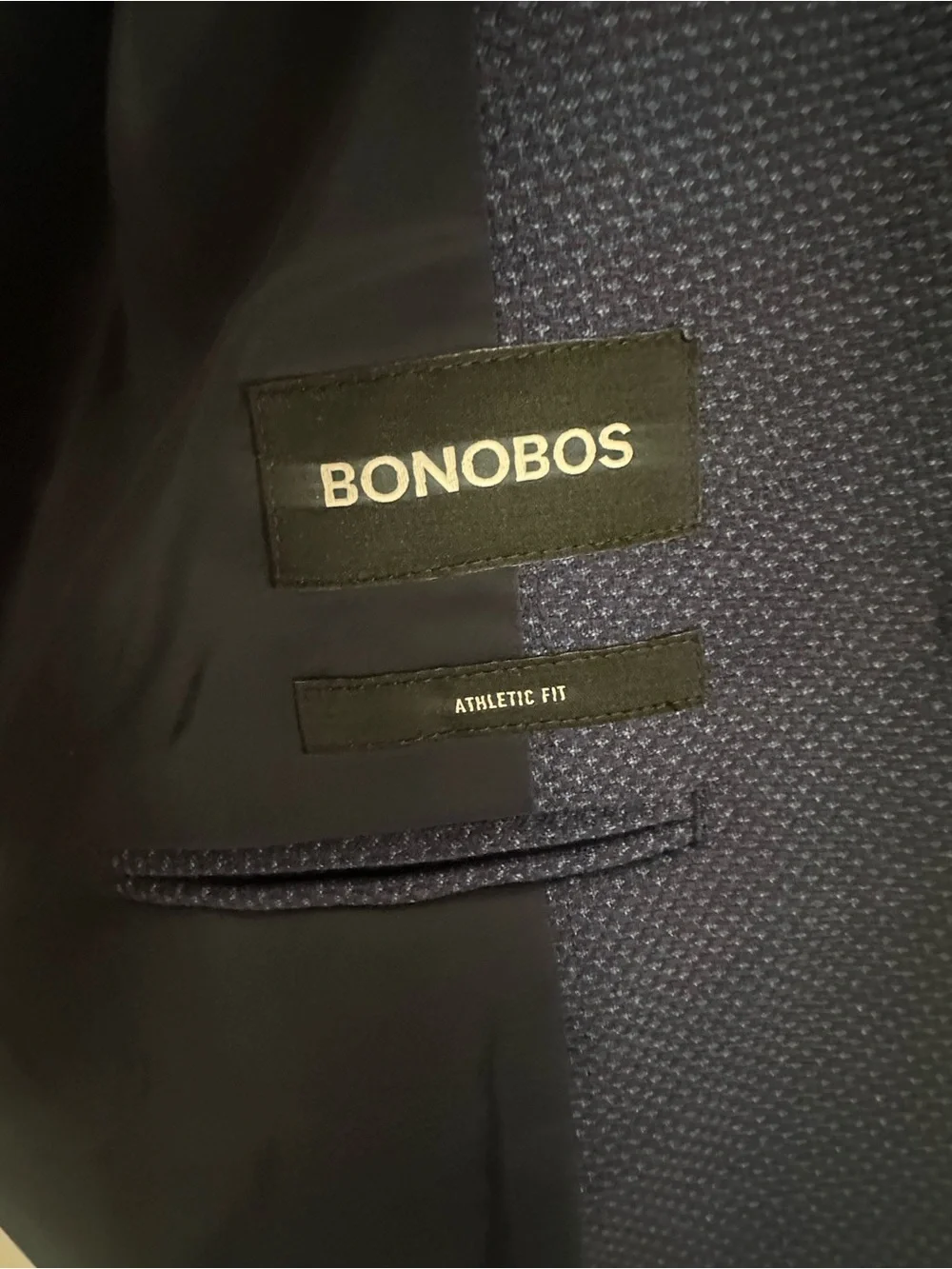 Bonobos Jetsetter Navy Blue Stretch Wool Blazer Sport Coat Athletic Fit Size 40R